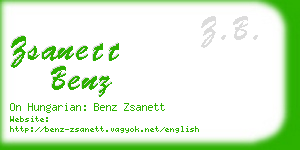 zsanett benz business card